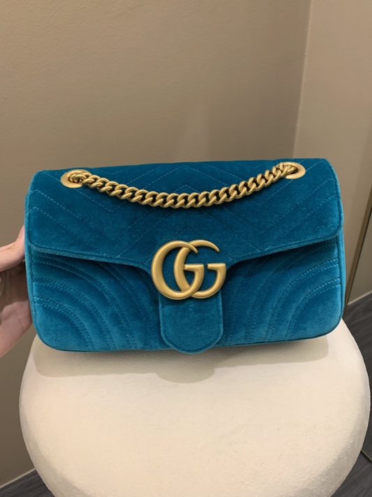 Bolsa Gucci Marmont Veludo Blue