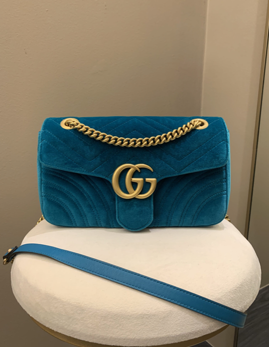 Bolsa Gucci Marmont Veludo Blue