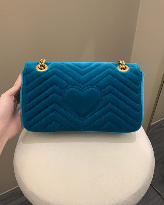 Bolsa Gucci Marmont Veludo Blue