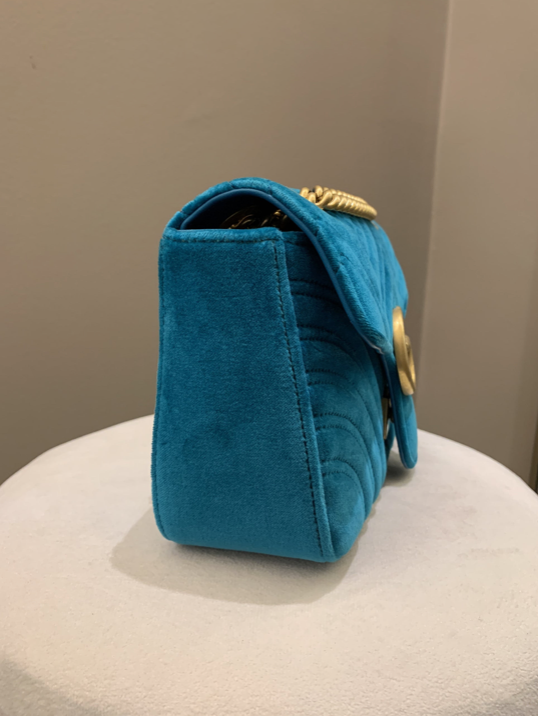 Bolsa Gucci Marmont Veludo Blue