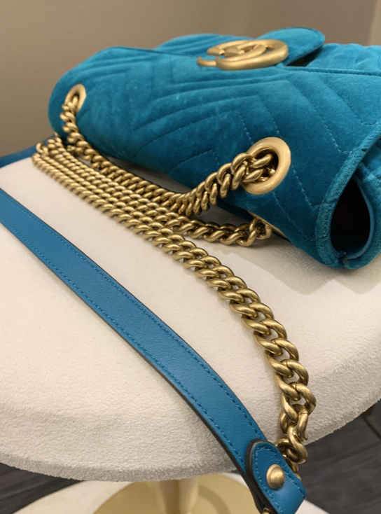 Bolsa Gucci Marmont Veludo Blue