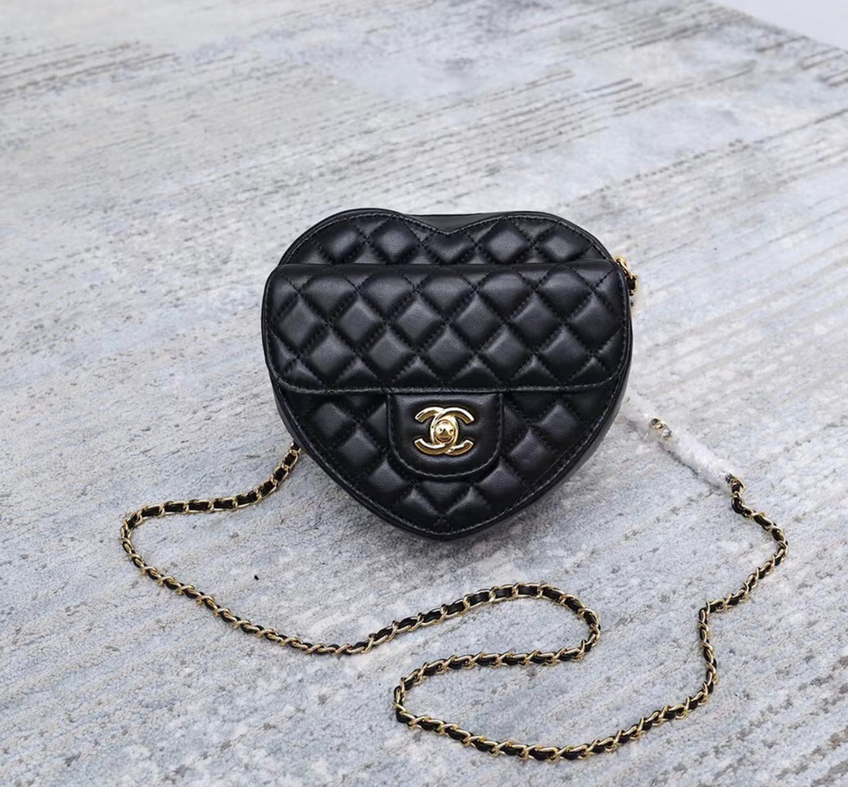 Bolsa Chanel Heart Preto